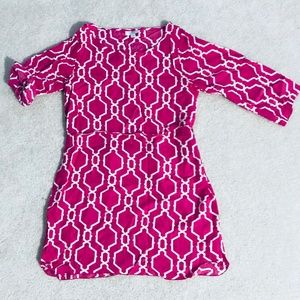 Escapada Living Tunic Dress- Roll Sleeves Trellis